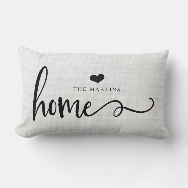 Almofada Lombar Casa de linho cinzenta do olhar | do estilo da (Frente)