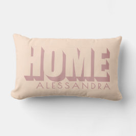 Almofada Lombar Casa Personalizada Pastel Pêssego Rosa Empoeirado 