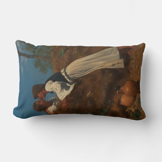 Almofada Lombar Casal de beijo (The Kiss) (por von Pettenkofen) (Frente)