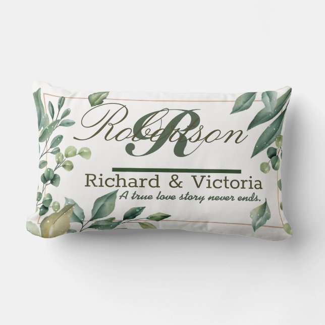 Almofada Lombar Casal Flores Heather Corolla Folhagens Folhas (Frente)