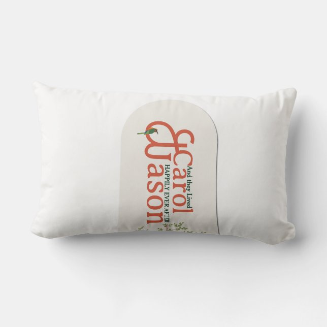 Almofada Lombar Casamento Botânico Personalizado (Verso)