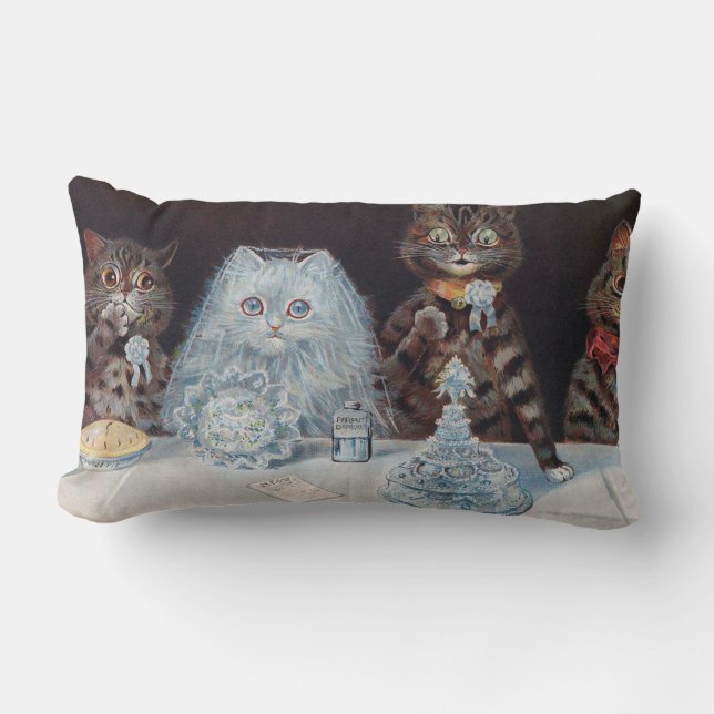 Almofada Lombar Casamento de Gato, Casamento, Noiva, Louis Wain (Frente)