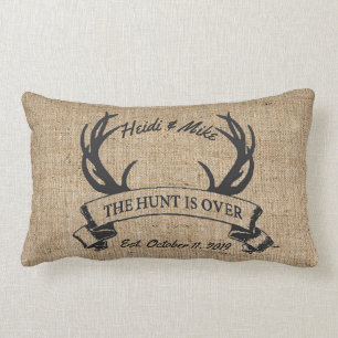 Almofada Lombar Casamento Personalizado Rustic Antler