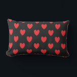 Almofada Lombar Casamentos de Dias de os namorados Personalizados<br><div class="desc">Projetado com padrões cardíacos de rabisco vermelho giro em fundo preto sólido. Você pode mudar para qualquer cor de fundo,  conforme desejar.</div>