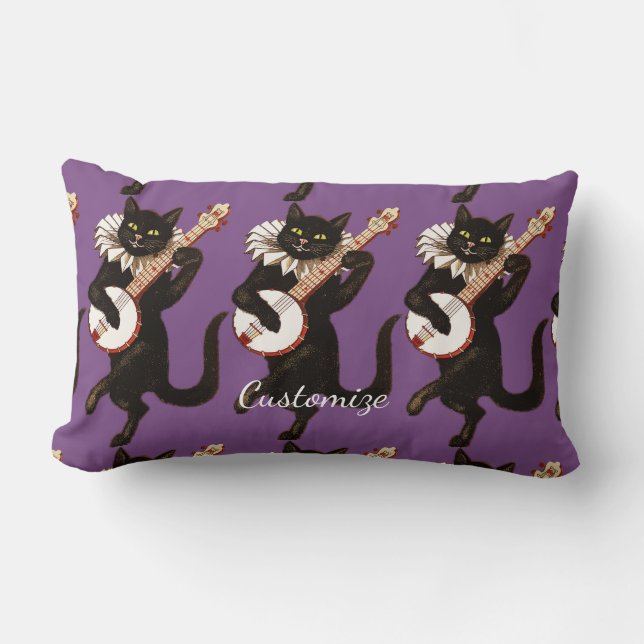 Almofada Lombar Cat tocando Banjo Thunder_Cove (Frente)