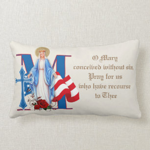 Almofada Lombar Católica Virgem Maria Bebê Jesus Católico Religios