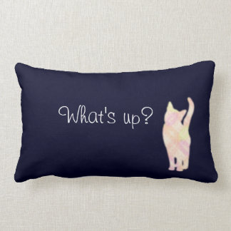Almofada Lombar Cat's グラデーション "What's up?" Blue クッション　Throw Pillow