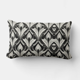 Almofada Lombar Catton de contraste preto e branco