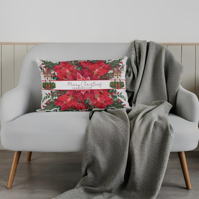 Almofada Lombar Ceija-de-natal personalizada (Criador carregado)