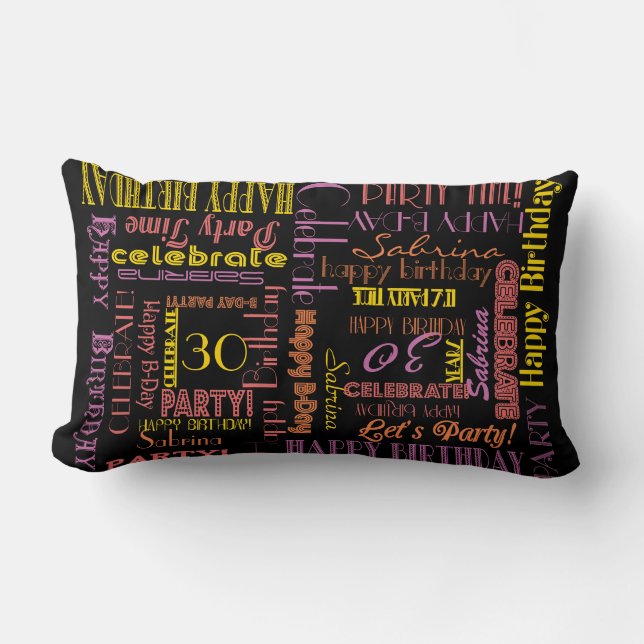 Almofada Lombar Celebração de Aniversário! Duel Custom NAME e AGE (Frente)