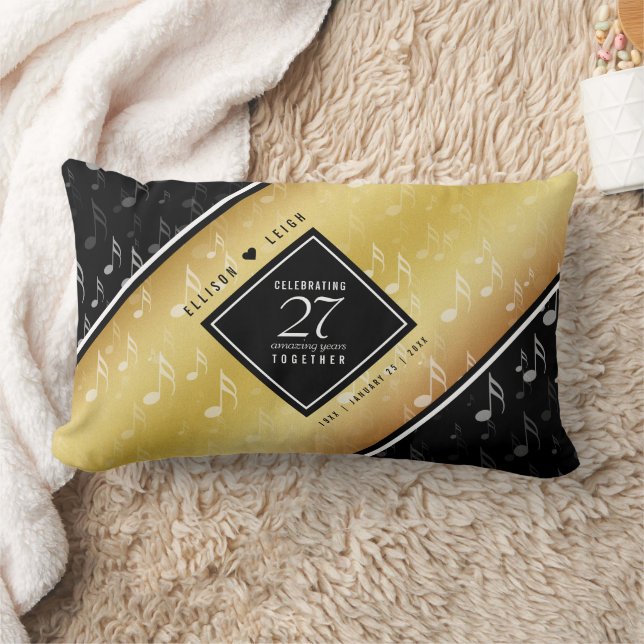 Almofada Lombar Celebração do 27º aniversário do Casamento Musical (Cobertor)