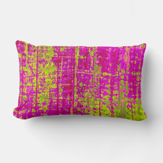 Almofada Lombar Chartreuse Beijo Rosa e Abstrato Verde (Frente)