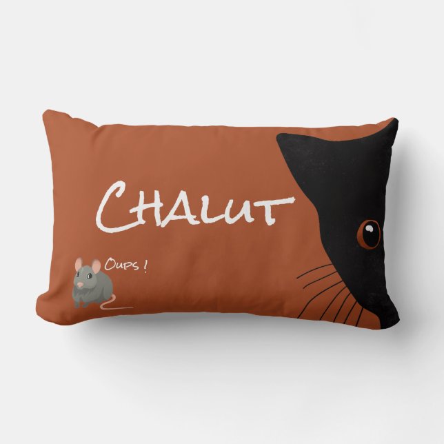 Almofada Lombar chat noir et souris (Frente)