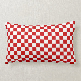 Almofada Lombar Checkerboard vermelho e branco