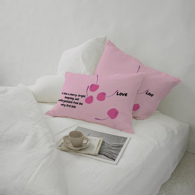 Almofada Lombar Cherry Love – Pop Art Cherries - Valentine’s Day (Criador carregado)