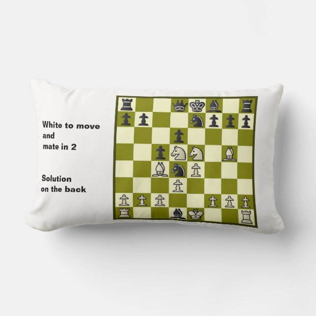 Almofada Lombar Chess Mate In 2 Quebra-cabeça #2 (Frente)