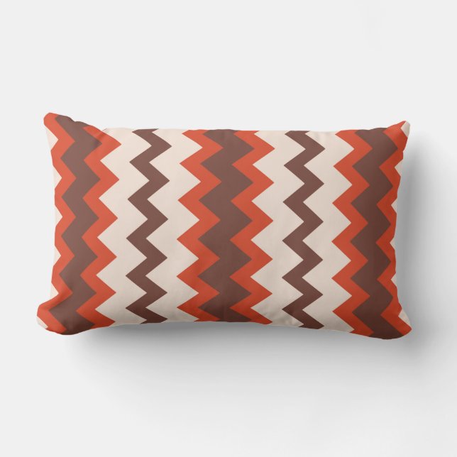 Almofada Lombar Chevron zigzag design vermelho-rosa natural (Frente)