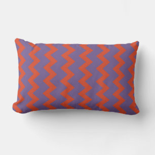 Almofada Lombar Chevron zigzag pálido, quente natural, vermelho vi