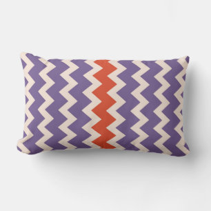 Almofada Lombar Chevron zigzag vermelho pálido, rosa-claro, púrpur