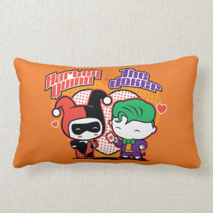 Almofada Lombar Chibi Harley Quinn & Chibi Joker Hearts