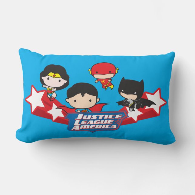Almofada Lombar Chibi Justice League of America Stars (Frente)