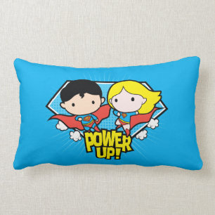 Almofada Lombar Chibi Superman e Chibi Supergirl Ligam!