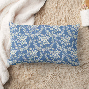 Almofada Lombar Chic Botânica - Padrão Floral Branco Francês