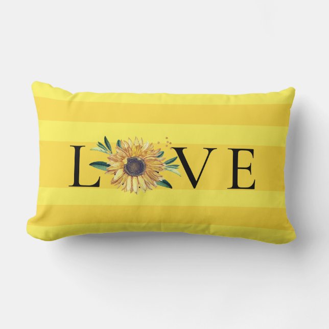 Almofada Lombar Chic Sunflower Ouro Amarelo (Frente)