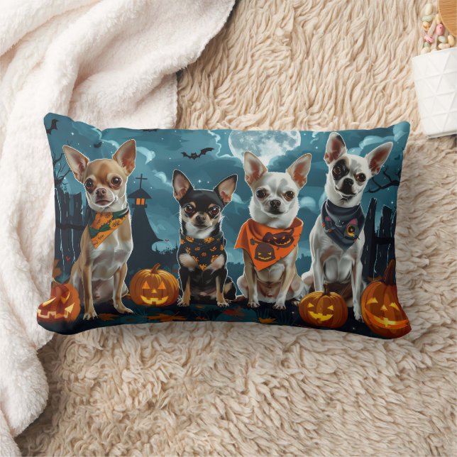 Almofada Lombar Chihuahua Halloween Spooky (Cobertor)