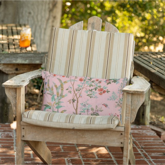 Almofada Lombar Chinoiserie cor-de-rosa (Cadeira)