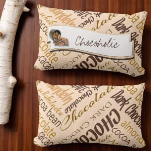 Almofada Lombar Chocolate, amêndoas e Design de texto de chocolate