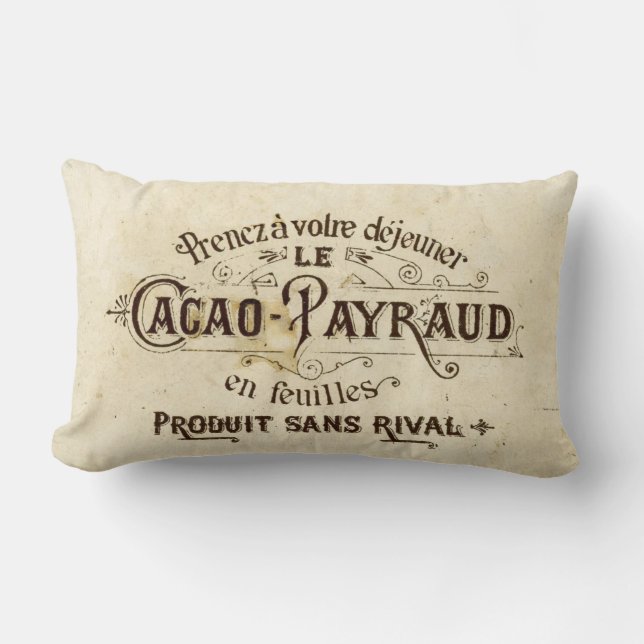 Almofada Lombar Chocolate do francês do vintage (Frente)