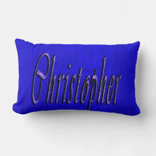 Almofada Lombar Christopher, Nome, Logotipo, No Mosaico Azul,