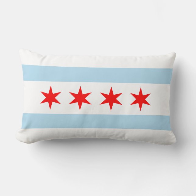 Almofada Lombar Cidade de Chicago Flag Souvenir (Frente)