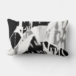 Almofada Lombar Cinza abstrato Black White