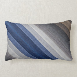 Almofada Lombar Cinza Azul - Stripe Diagonal Moderna