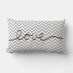 Almofada Lombar Cinza Chevron
