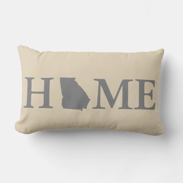 Almofada Lombar Cinza & creme de Geórgia do estado de origem (Frente)