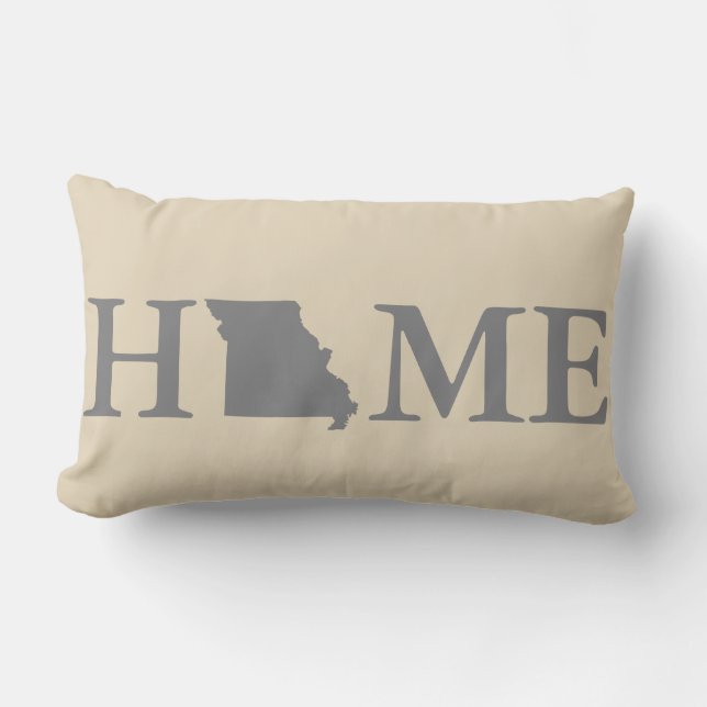 Almofada Lombar Cinza & creme de Missouri do estado de origem (Frente)