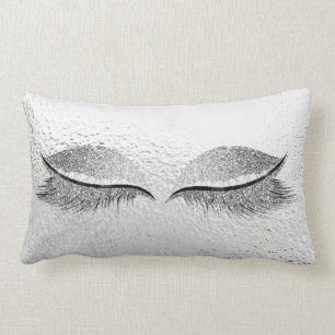 Almofada Lombar Cinza De Lashes De Ativação Preta De Glam Preto 