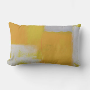 Almofada Lombar cinza de pintura moderna amarelo
