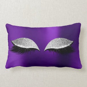 Almofada Lombar Cinza De Prata Glama Preto Compõe Roxo