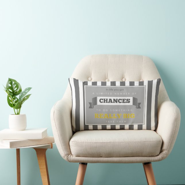 Almofada Lombar Cinza e Cota Inspirativa Moderna da Imagem Amarela (Cadeira)