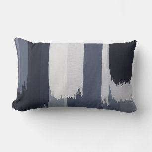 Almofada Lombar Cinza Indigo Brushstrokes Azuis