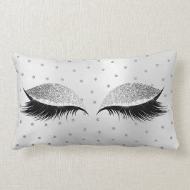 Almofada Lombar Cinza Silver Glitter Olhos Makehes Swarovski