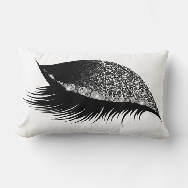 Almofada Lombar Cinza Silver Glitter Sono Maquear Lash Olho Direit (Frente)