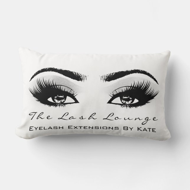 Almofada Lombar Cinza Silver Glitter Spa Makeup Lashes Beauty (Frente)