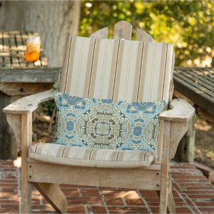 Almofada Lombar Cinza Verde Azul Chre Taupe Brown Arte Tribal