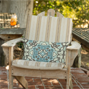 Almofada Lombar Cinza Verde Azul Taupe Brown Orient Arte Tribal