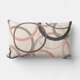 Almofada Lombar Círculos cor-de-rosa e Cinzas